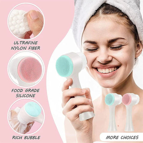 Silicon Facial Cleaning Brush Portable-Double sided