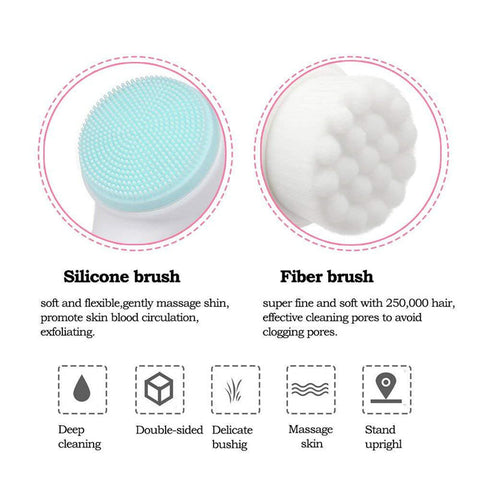 Silicon Facial Cleaning Brush Portable-Double sided